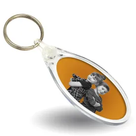 50 x 25mm Oval Blank Plastic Photo Insert Keyring - Pack of 50