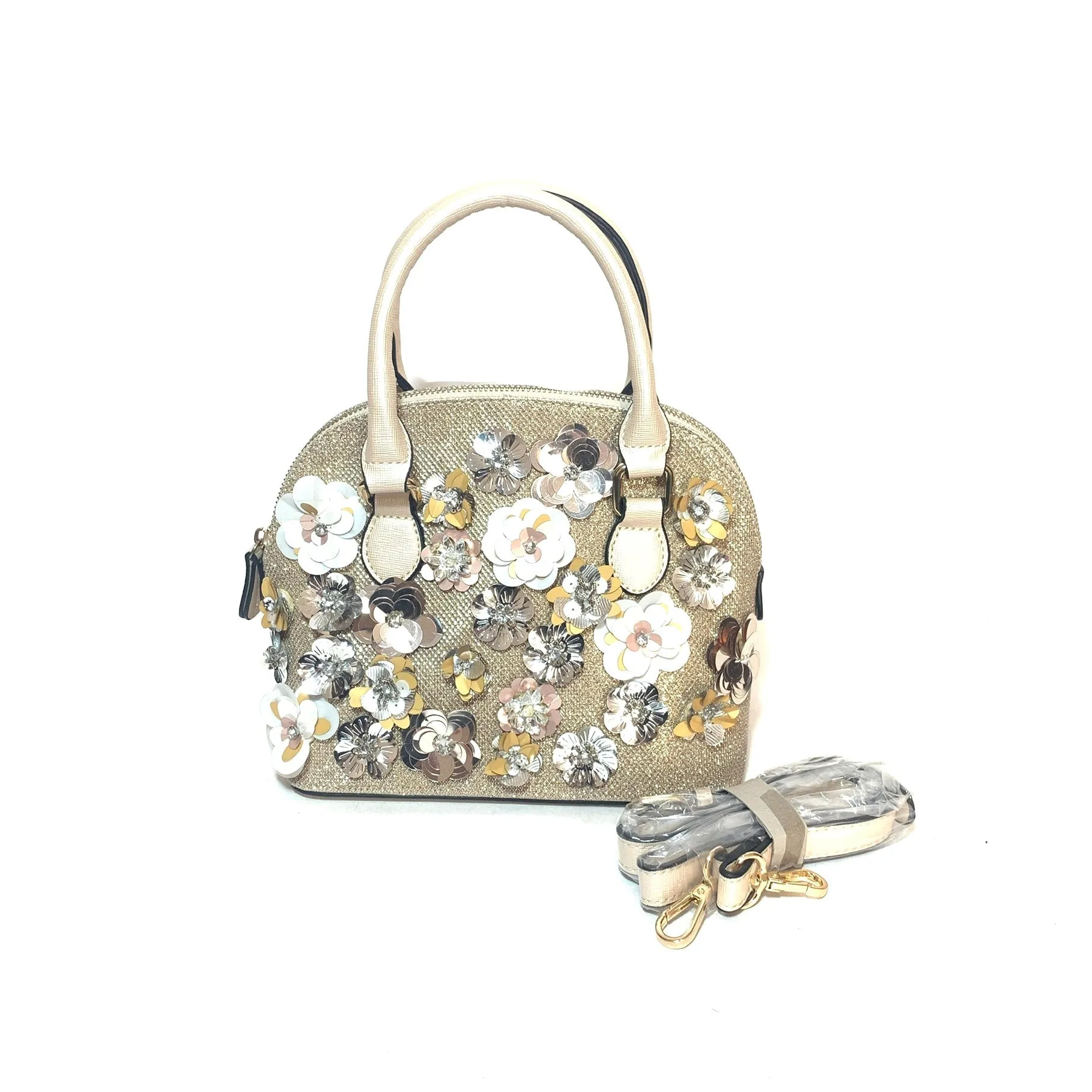 ALDO Gold Floral Satchel | Gently Used |