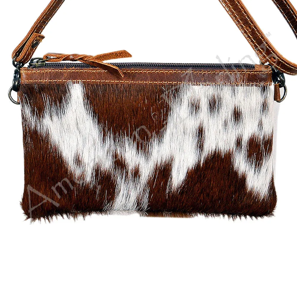 American Darling Brown and White Hide Mini Crossbody