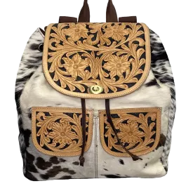 American Darling Cowhide Pocket Front Cinch Backpack Purse ADBGI110B