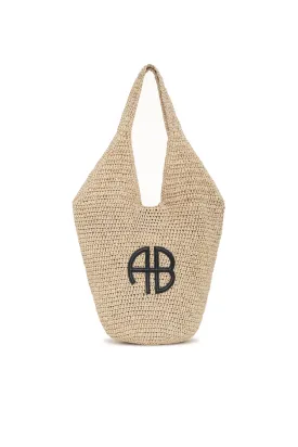 Anine Bing - Small Leah Hobo Natural with Black