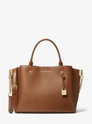 Arielle Large Pebbled Leather Satchel