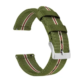 Army Green Crimson Two Piece NATO® Style Watch Band