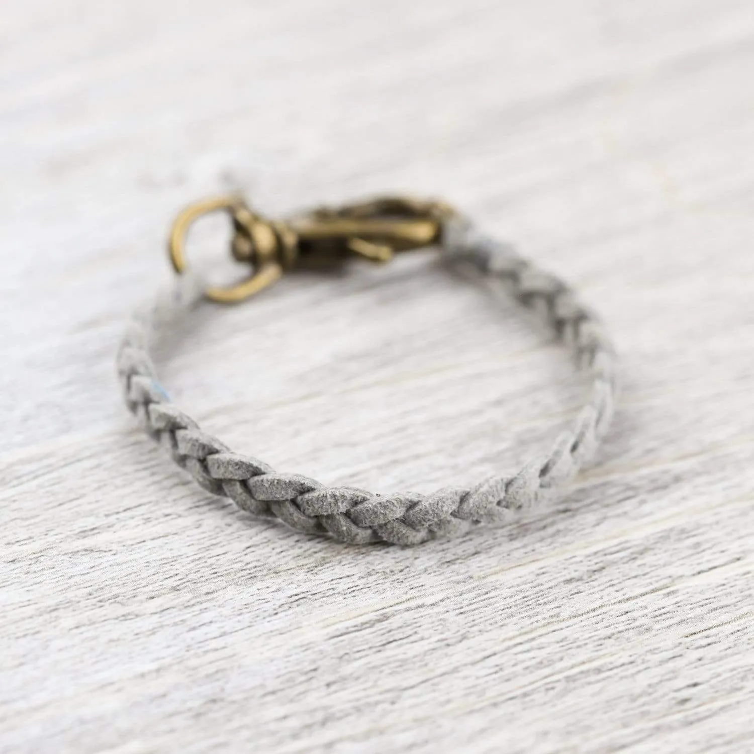 Braided Suede Bracelet in Gray