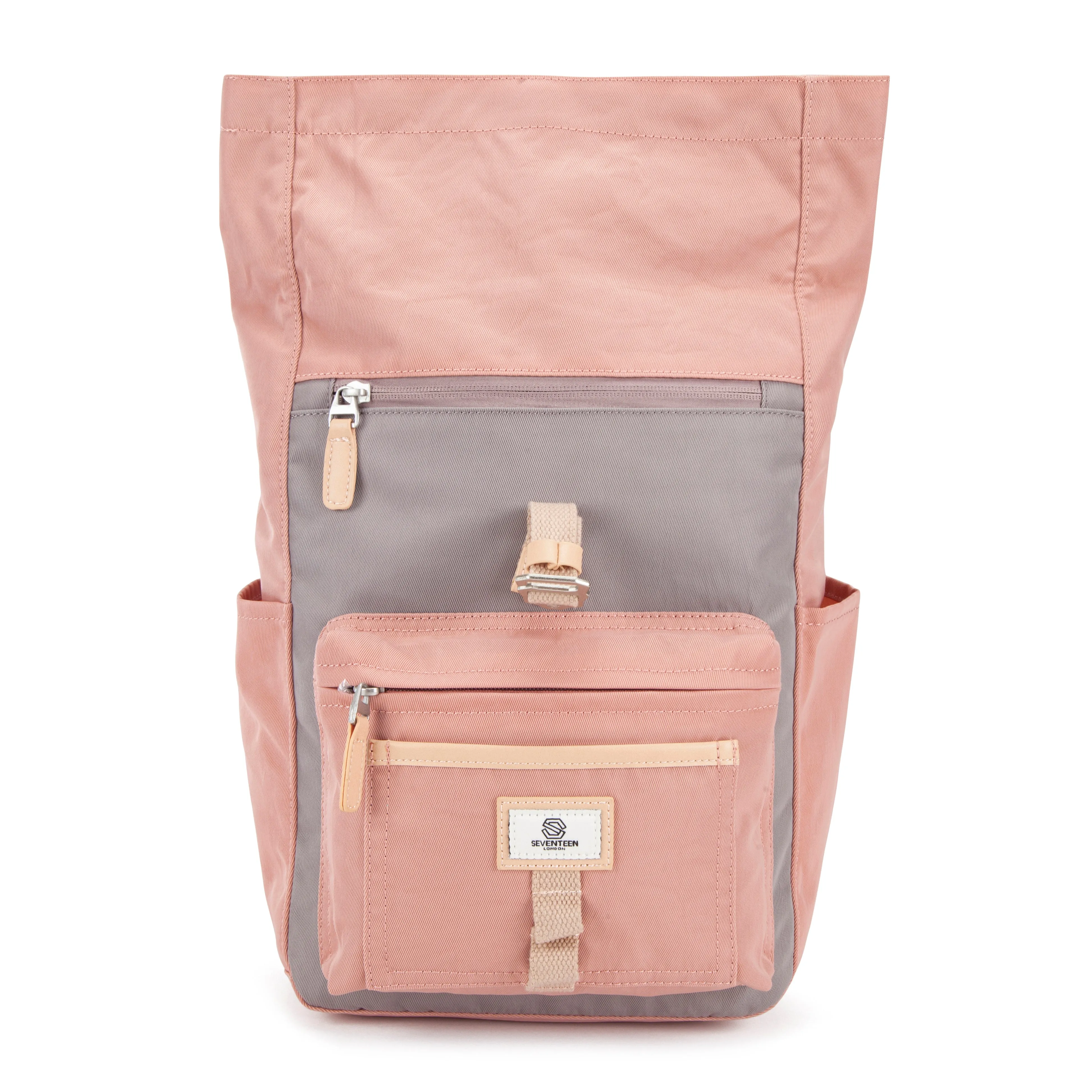 Canary Wharf Mini Backpack - Pink with Grey