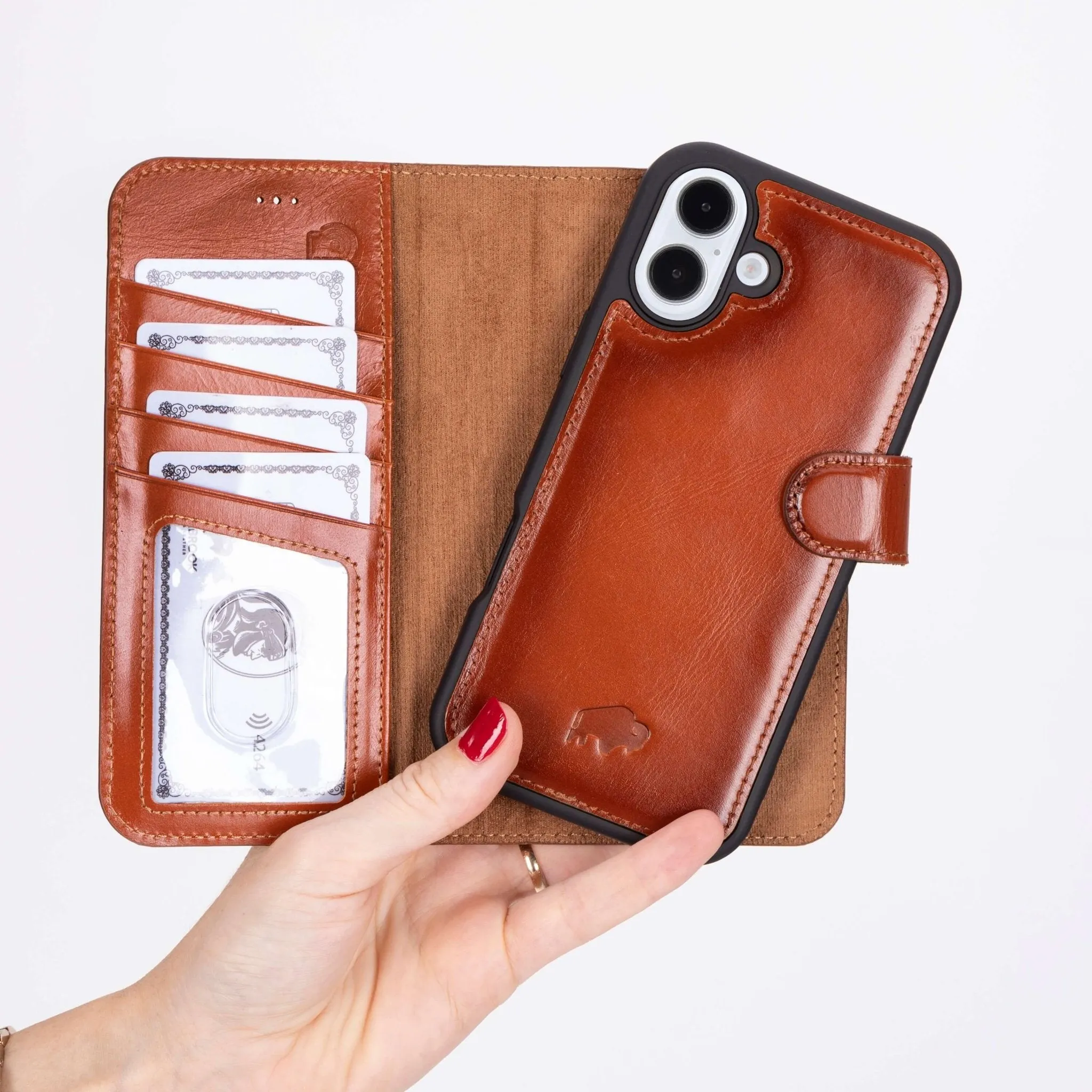 Carter iPhone 16 Wallet Case, Burnished Tan