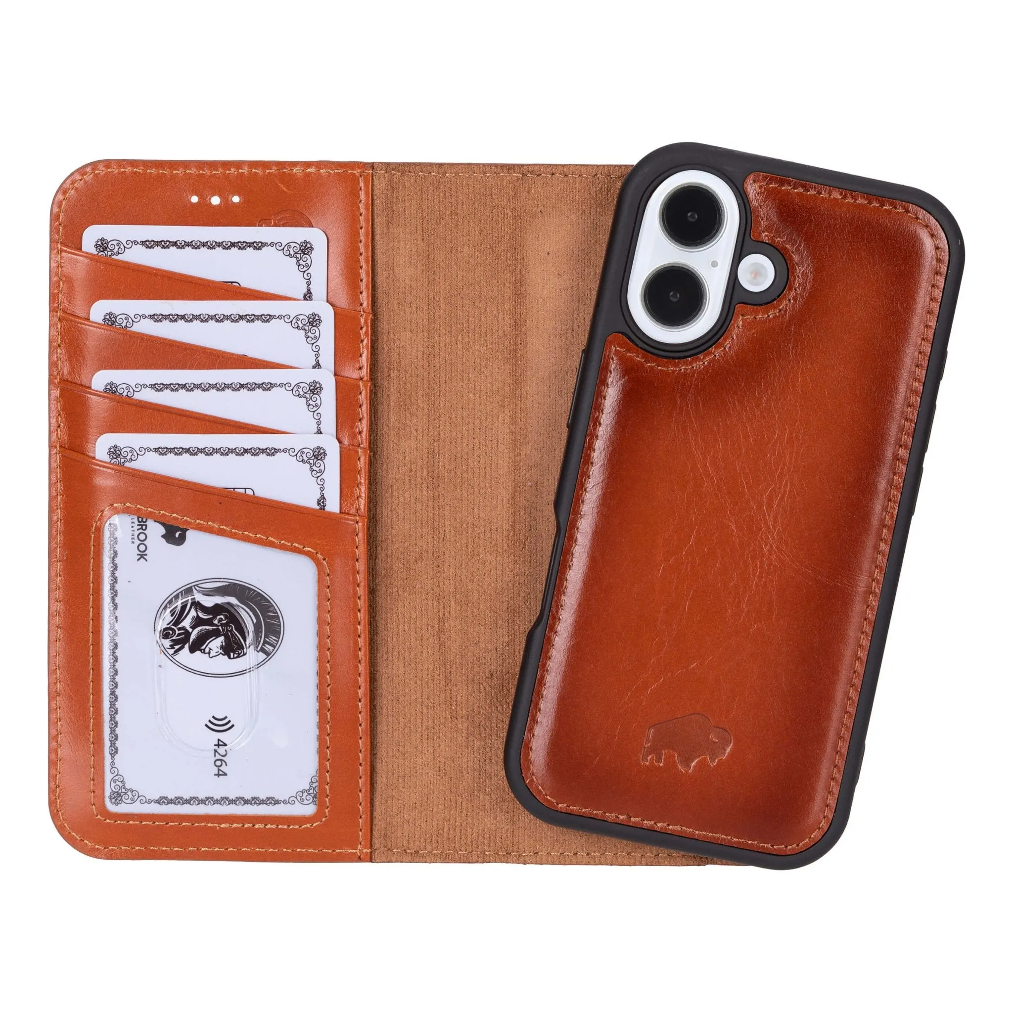 Carter iPhone 16 Wallet Case, Burnished Tan