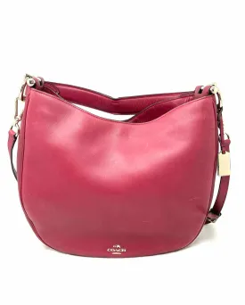 Coach Red Solid Leather Designer Satchel