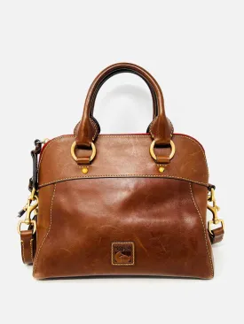 Dooney & Bourke Brown Leather W/ DUST BAG Designer Satchel