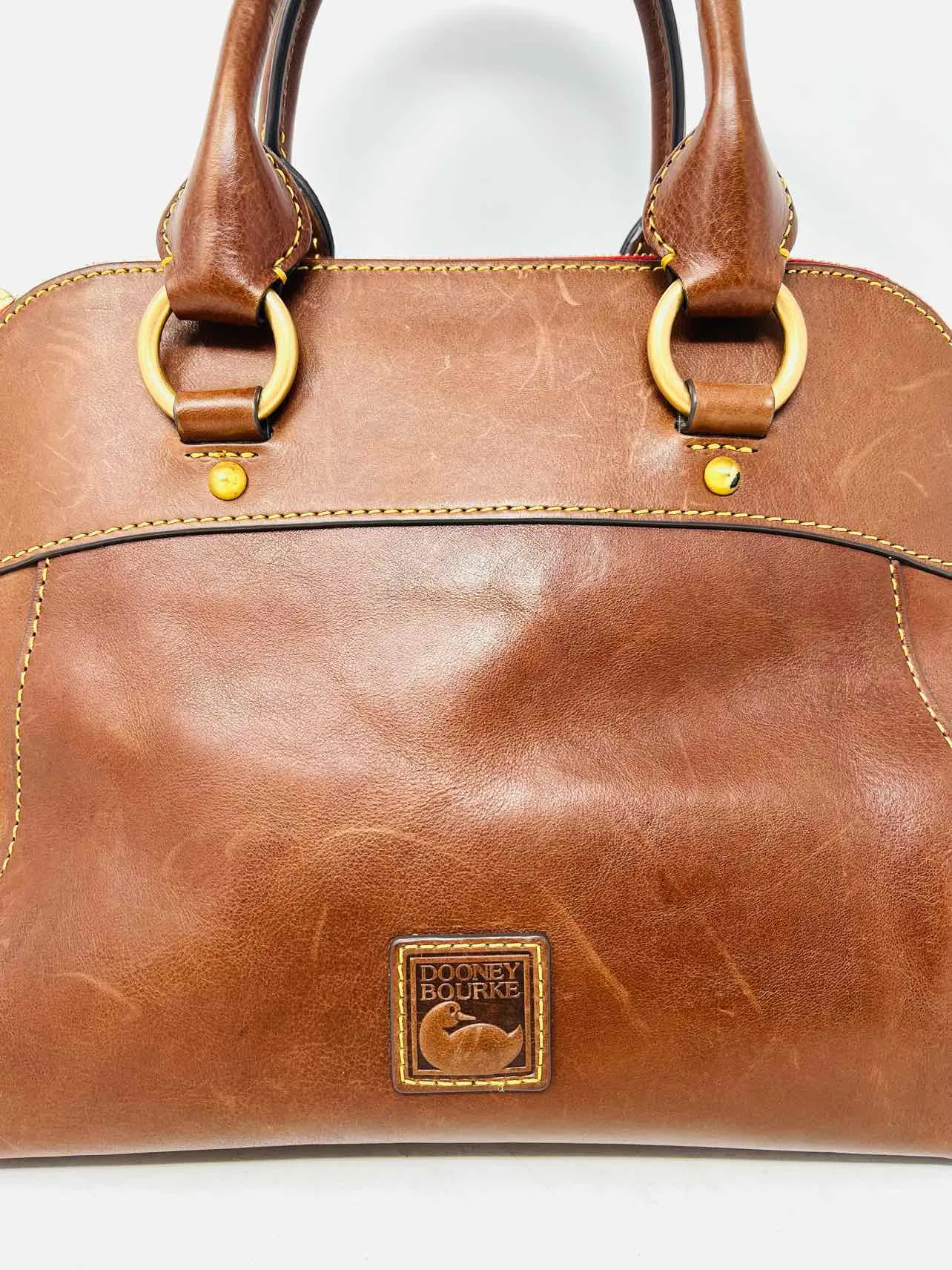 Dooney & Bourke Brown Leather W/ DUST BAG Designer Satchel