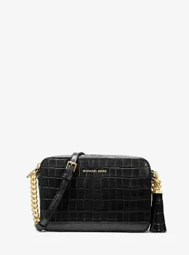 Ginny Medium Crocodile-Embossed Leather Crossbody Bag