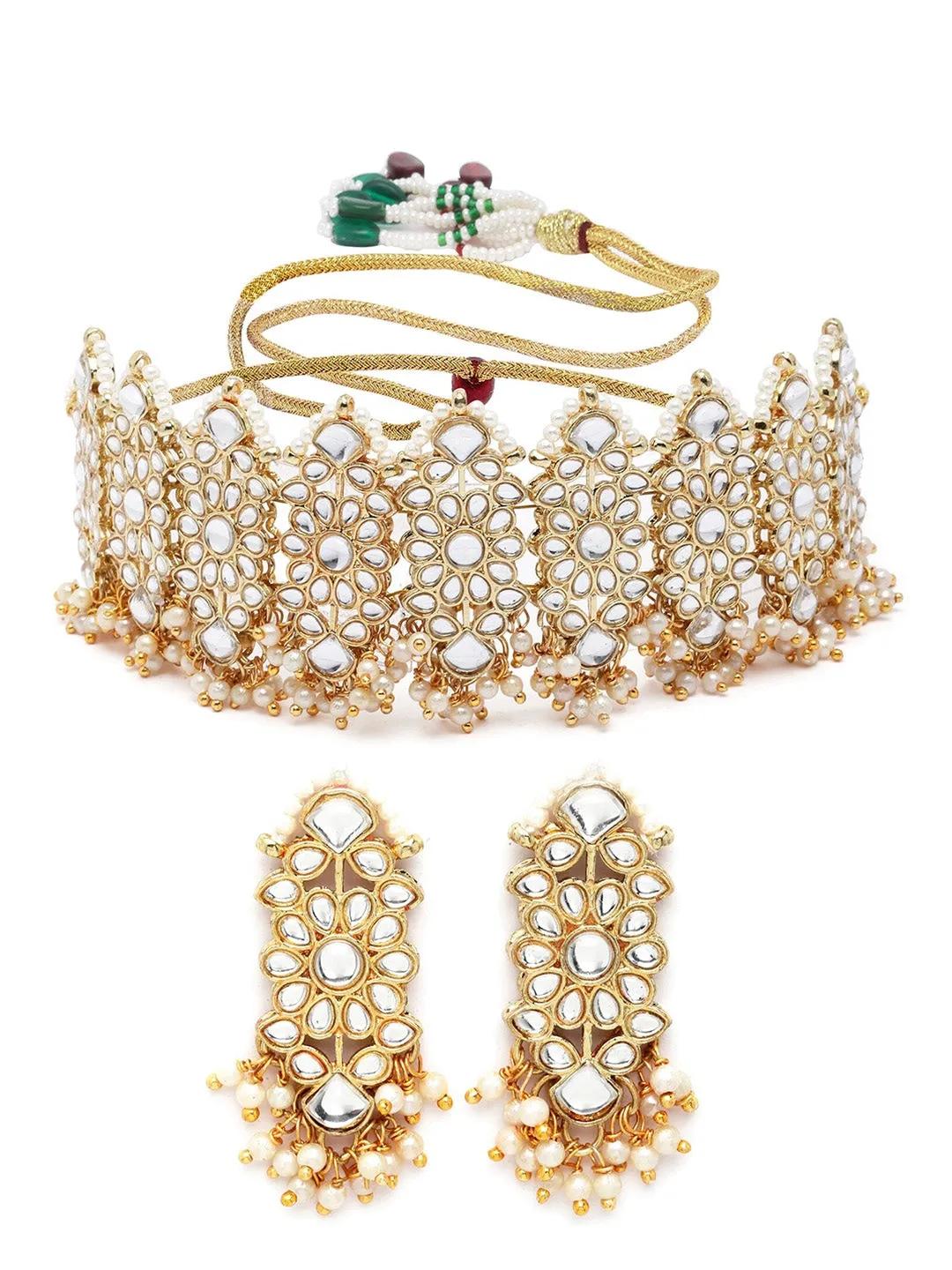 Gold-Plated Kundan Studded Choker Jewellery Set