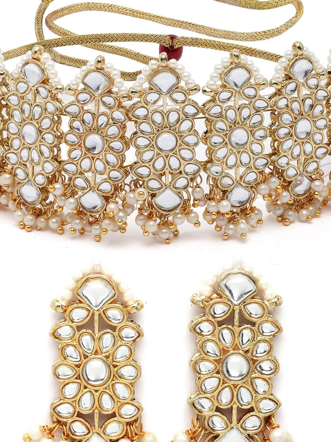 Gold-Plated Kundan Studded Choker Jewellery Set