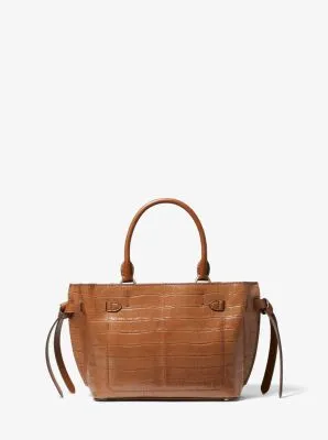 Hamilton Legacy Small Crocodile Embossed Leather Belted Satchel