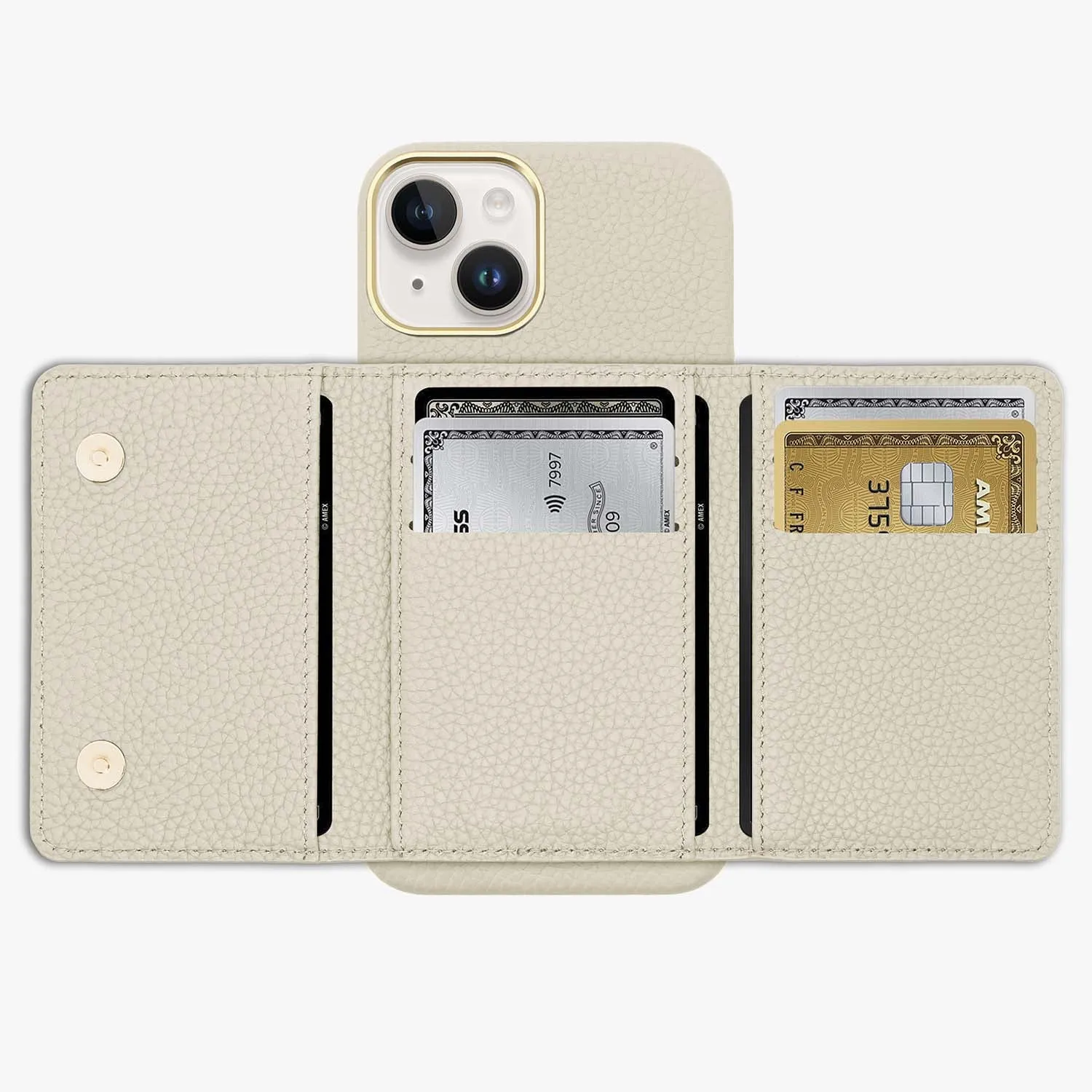 iPhone 16 Pro Leather Case with MagSafe Trifold Wallet Set