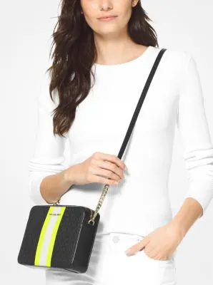 Jet Set Large Logo Stripe Crossbody Bag