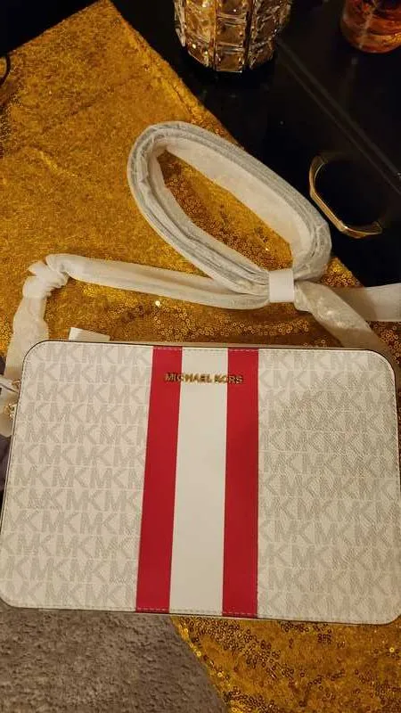 Jet Set Large Logo Stripe Crossbody Bag