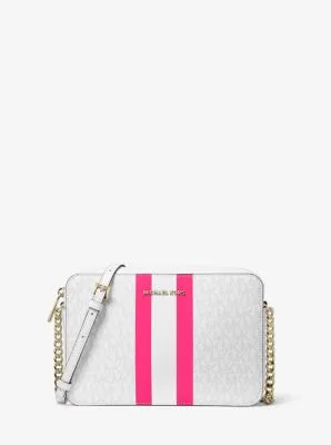 Jet Set Large Logo Stripe Crossbody Bag