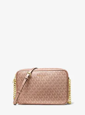 Jet Set Large Metallic Logo Crossbody Bag