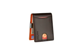 Lexington Slim Leather Wallet, Brown / Orange