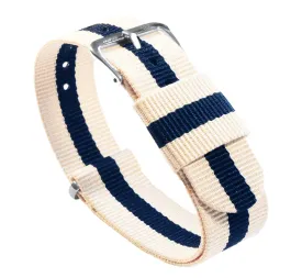 Linen And Navy NATO® Style Watch Band (18mm, 20mm, 22mm SALE)