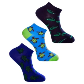 Love Sock Company 3 Pair Colorful Fun Patterned Ankle Socks Bundle 1 (Unisex)