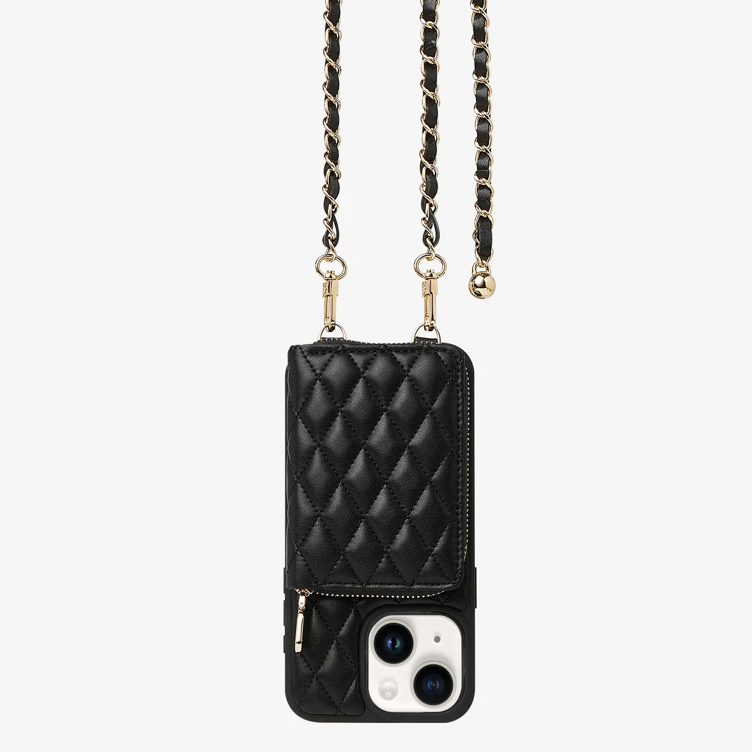 LuxeCharm- Argyle Phone Case with Adjustable Chain Strap