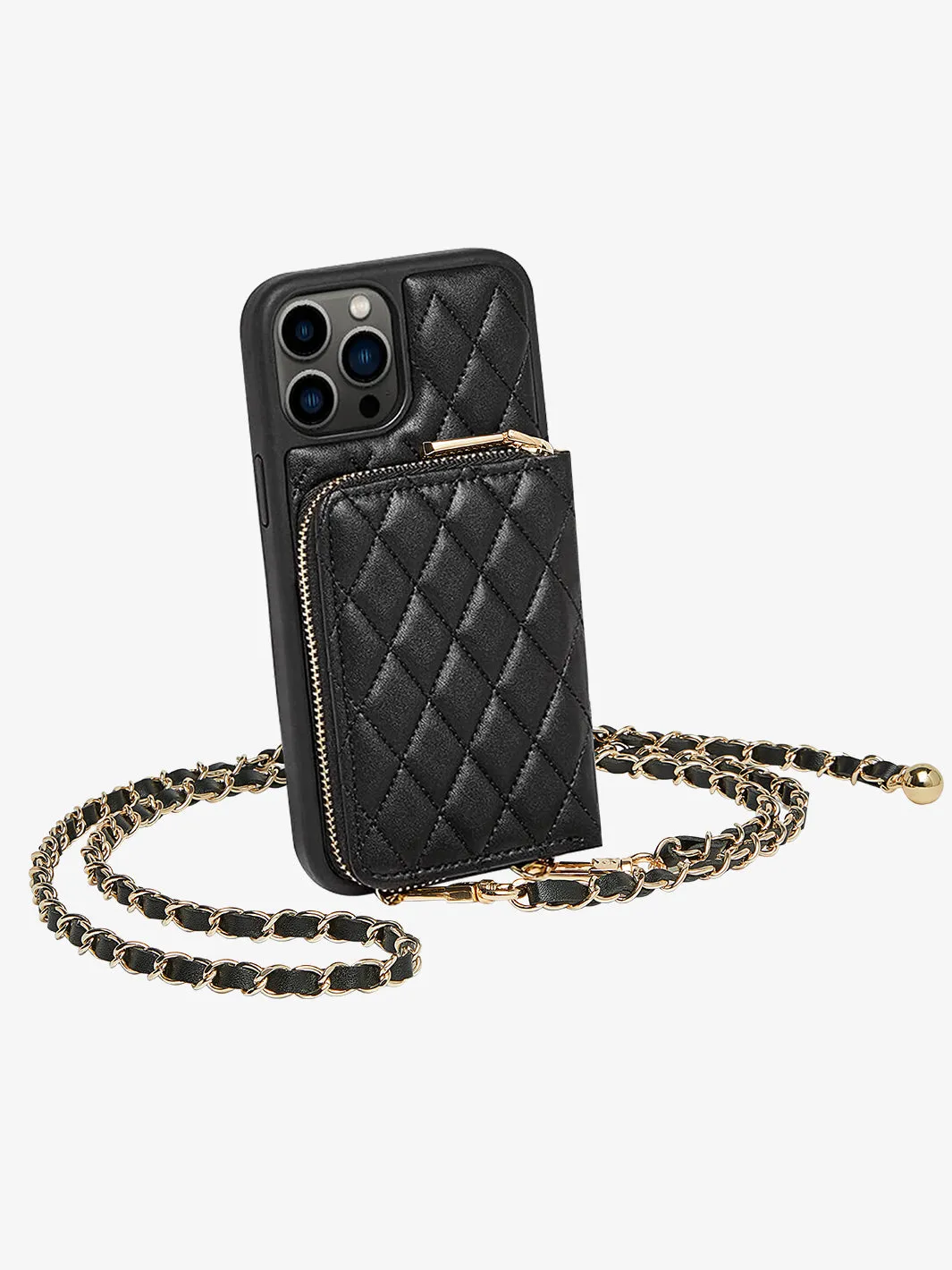 LuxeCharm- Argyle Phone Case with Adjustable Chain Strap