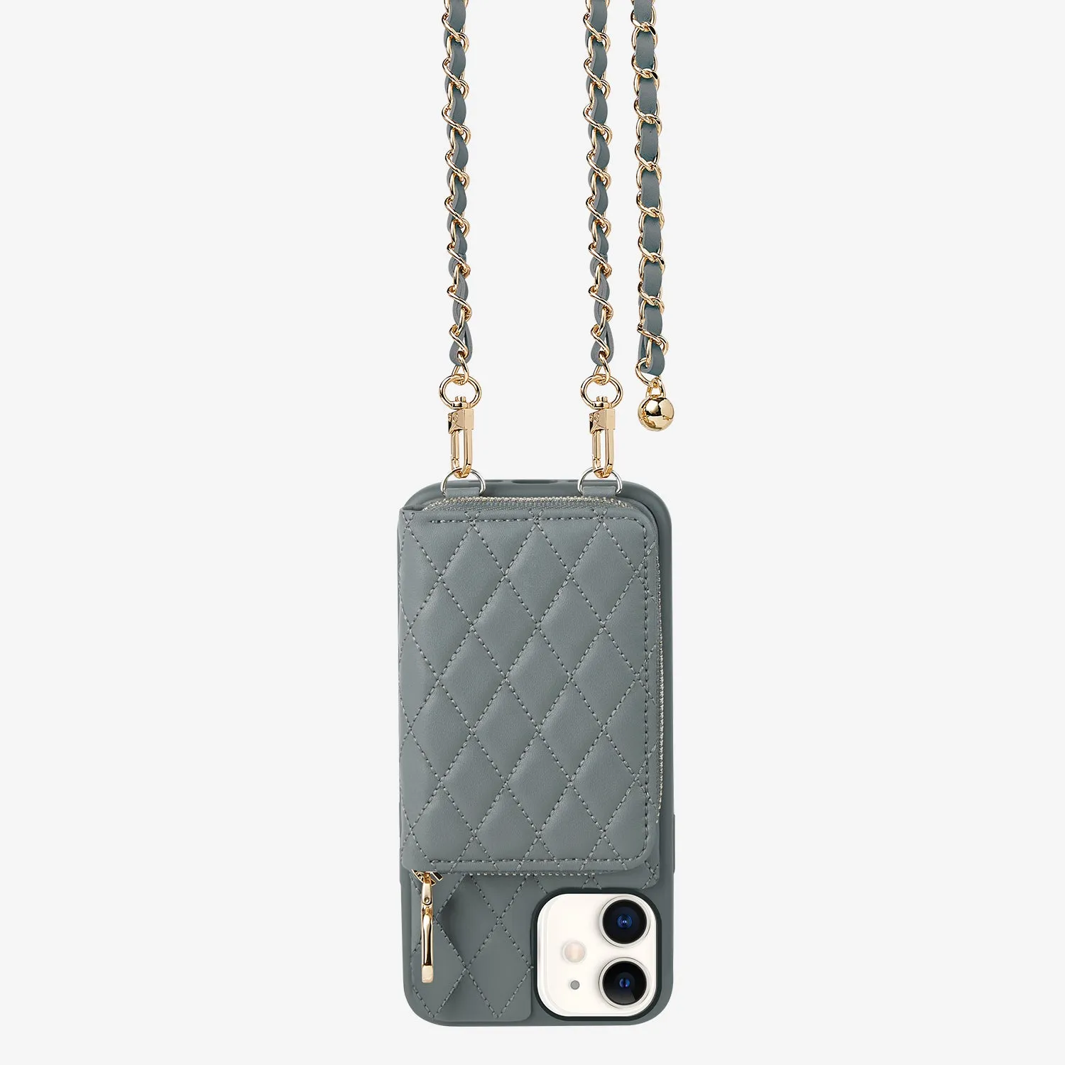 LuxeCharm- Argyle Phone Case with Adjustable Chain Strap