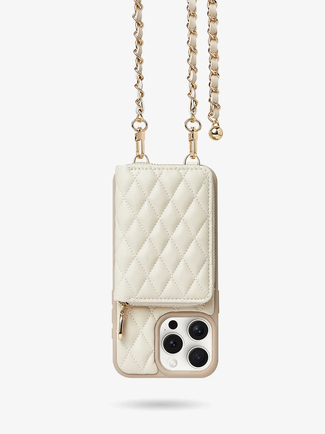 LuxeCharm- Argyle Phone Case with Adjustable Chain Strap