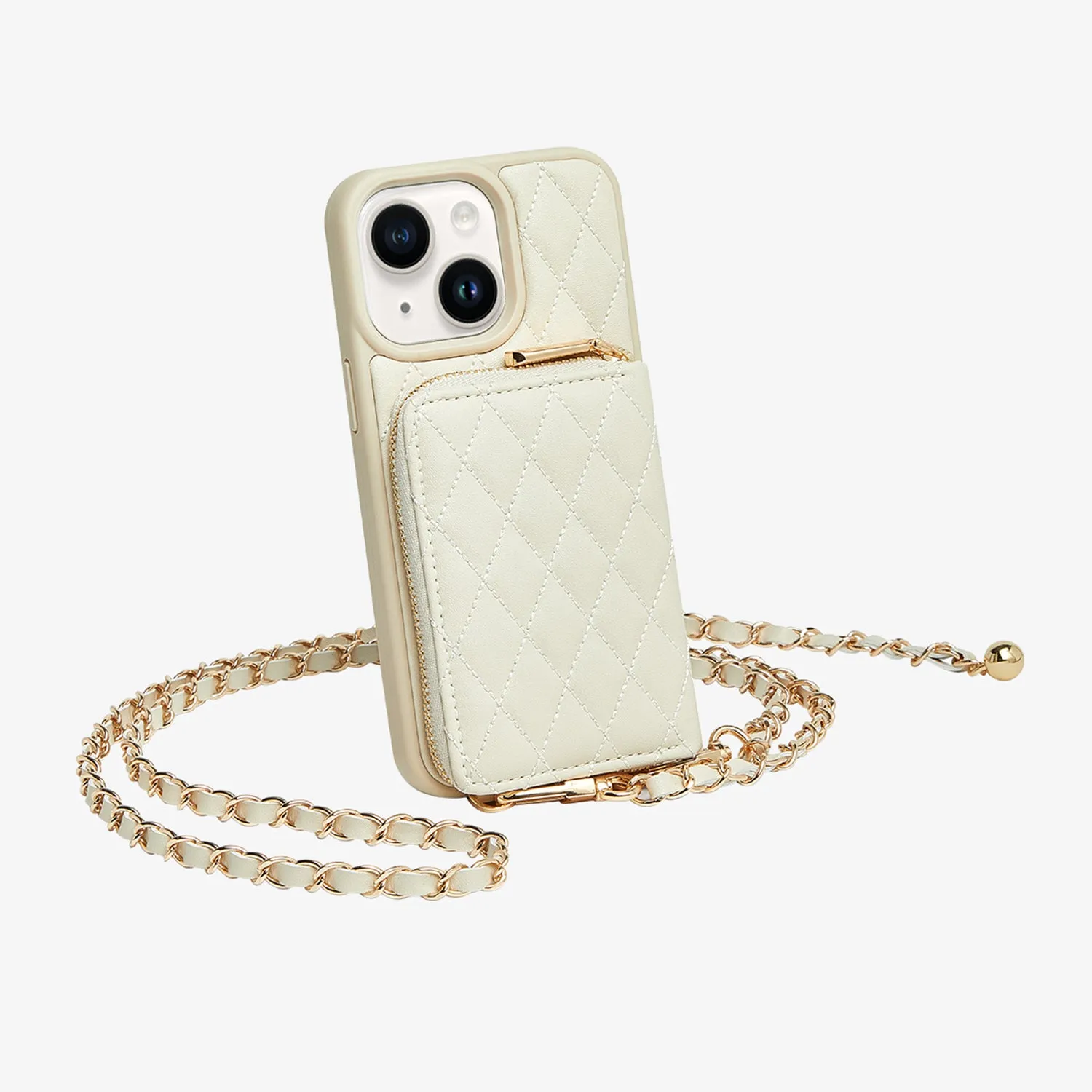 LuxeCharm- Argyle Phone Case with Adjustable Chain Strap