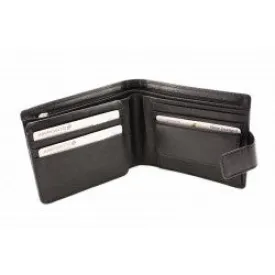 Mens Leather Wallet BLK with Strap