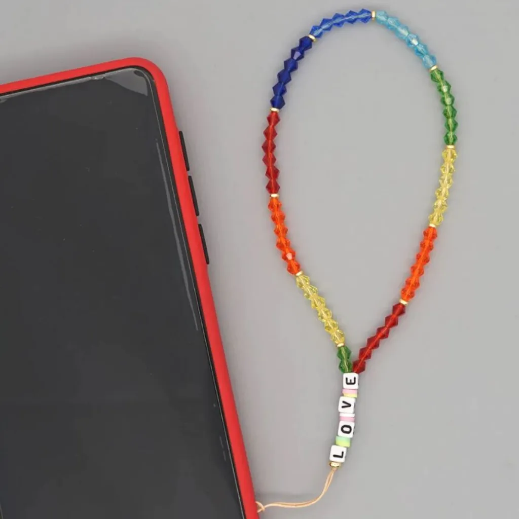 Phone Wristlet Bling - Crystal Rainbow